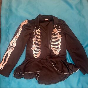 Kid’s Skeleton Suit Costume 2 Pieces Size Large